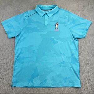 Under Armour Salty Dog‎ Classic Polo Shirt Mens Large Blue Camo Pattern Golf